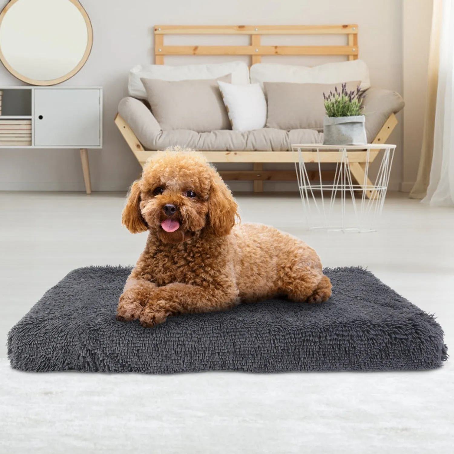 Soft Plush Cushion Cozy Warm Pet Crate Mat Dog Carpet