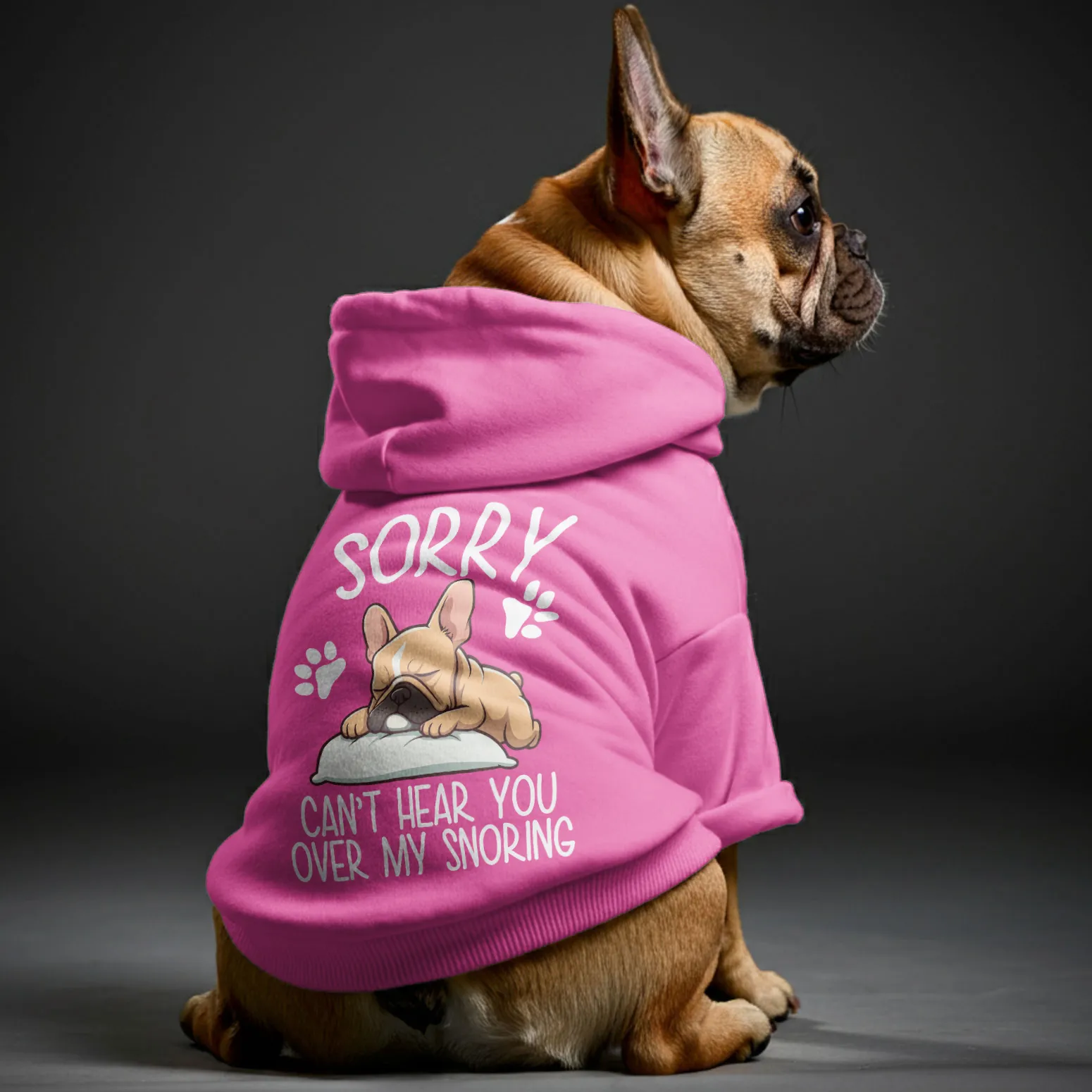 Sorry, can’t hear you over my snoring - Personalized French Bulldog Hoodies with Funny Quotes – Stylish, Cozy, and Premium 100% Cotton