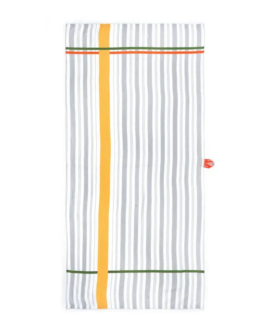 Tangerine Dream And Just Stripes Bamboo Bath Towels | Set Of 2 | 55 X 27 inches | Get a Freebie