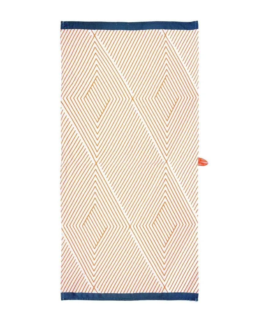 Tangerine Dream And Just Stripes Bamboo Bath Towels | Set Of 2 | 55 X 27 inches | Get a Freebie