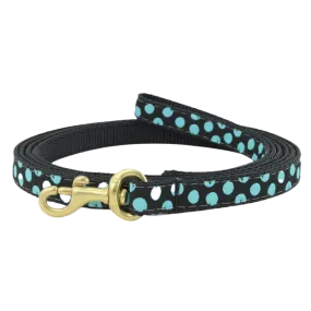 Teacup Leash | Black & Aqua Dots