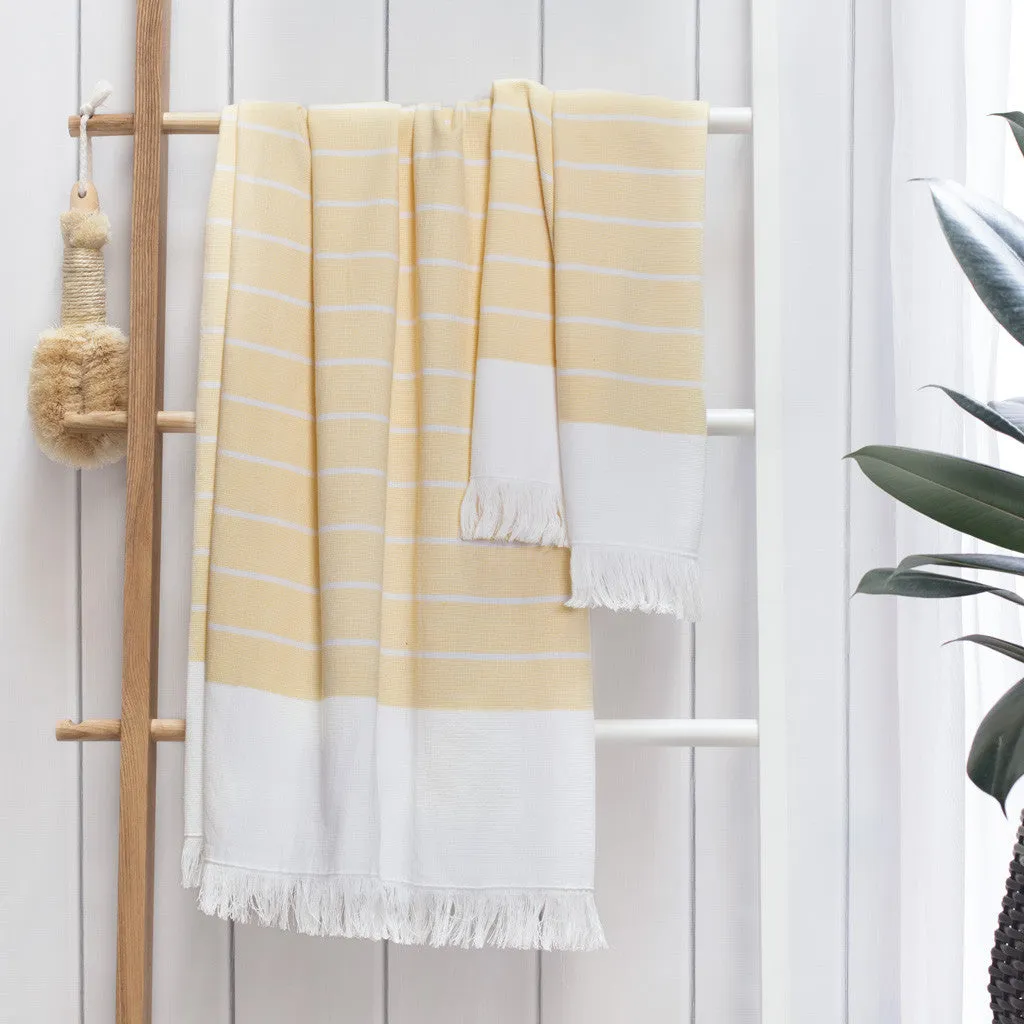 The Yellow Stripe Fouta Towels