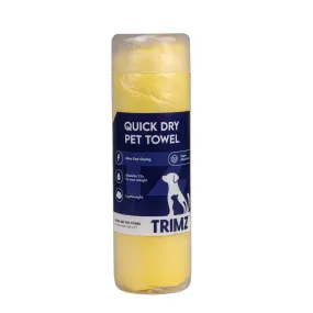 Trimz Quick Dry Absorption Towel for Dogs and Cats (Yellow)