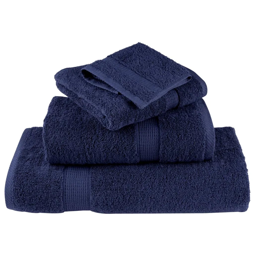 vidaXL 12 Piece Premium Navy Blue Towel Set - 600 GSM Luxury, Absorbency & Durability