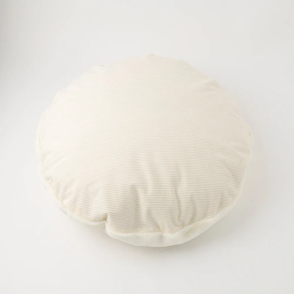 white fur dome bed with plush cushion