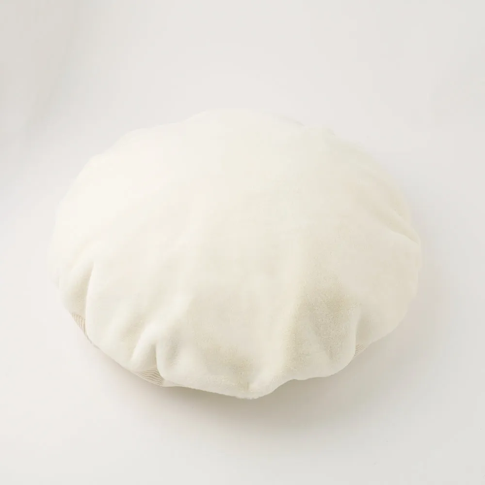 white fur dome bed with plush cushion